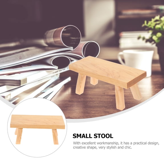 Raindrops 1Set Little Wooden Stool Artistic Breath Small Sitting Stool Cliff柏Wood 5.5x5x14In