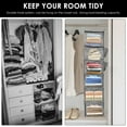 thumbnail image 5 of LINFANG 6 Shelf Hanging Closet Organizer, Hanging Storage Shelves with 2 Side Pockets and 2 Hooks, Foldable Heavy Duty Hanging Closet Dresser for Clothes Bags Shoes Toys, Gray, 5 of 9
