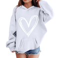 thumbnail image 2 of YunPes Youth Boys Hooded Fleece Sweatshirt Heart Graphic Print Design Comfy Oversized Pullover Tops Teen Girls Cute Fashion Clothes, 2 of 5