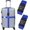 Blue, variant on 2 Pack Blue Adjustable Cross Luggage Straps with 3-Dial Combination Lock & ID Tag Slot (2" W x 165" L), Heavy-Duty Suitcase Belts for Travel