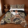 thumbnail image 3 of Erosebridal Duck Hunter Camouflage Queen Comforter Set,Green Camo Rustic Farmhouse Hunting Bedding Comforter Set For Adults Kids,Reversible Black,3 Pieces, 3 of 7