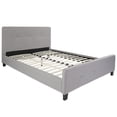 thumbnail image 1 of Tribeca Queen Size Tufted Upholstered Platform Bed in Light Gray Fabric, 1 of 6
