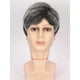thumbnail image 2 of Peluca de pelo corto y rizado para hombre, tocado de seda de alta temperatura, color gris abuelita, 2 of 4