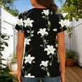 thumbnail image 5 of Enjoytime Womens Tops Floral Printed Round Neck Short Sleeve Shirt Spring Fashion Dressy Business Casual Blouses, 5 of 7