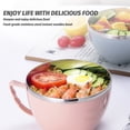 thumbnail image 4 of Advancent Cuenco para fideos de acero inoxidable, caja para el almuerzo con tapa, mango, vajilla para alimentos, estuche para arroz, sopa, Type7 NO7, 4 of 6
