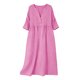 thumbnail image 5 of Vestido de Manga 3/4 para Mujeres Color Sólido V Cuello Suelto Estilo de Lino Casual Vestido de Cambio de Primavera Verano, 5 of 8