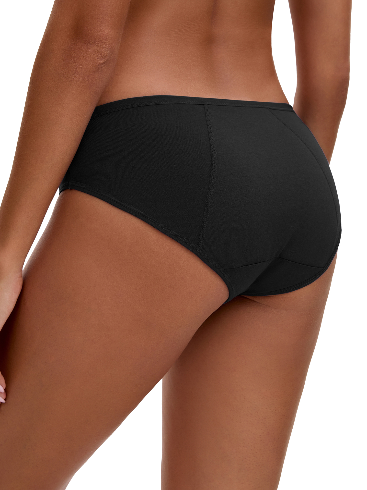 Unique Bargains Women's 3 Layers Leak Proof Cotton Briefs M Black