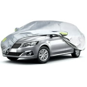 Eluto Sedan Car Cover Universal, Indoor Outdoor Waterproof Full Sun UV Snow Dust Resistant Protection Cover, Silver, Size XXL - 208.66"x78.74"x59.05"