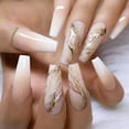 thumbnail image 1 of Apuakthei - Uñas postizas largas con efecto ataúd, diseño de bailarina, con degradado, cobertura total, acrílicas, para mujeres y niñas, 24 unidades, 1 of 6