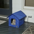 thumbnail image 2 of PETMAKER Heated Cat House with Heating Pad and Sherpa Cover (Blue), 2 of 10