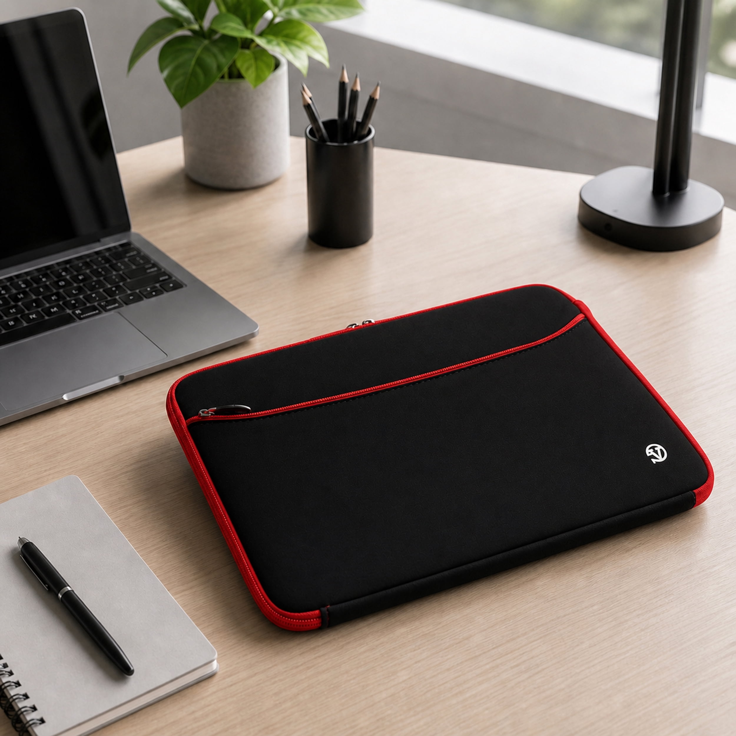 Vangoddy 15.6 Inch Laptop Sleeve Case, Water-Resistant Neoprene Notebook Bag with Zipper and Front Pocket, Fits 15.4-15.6 in Laptops