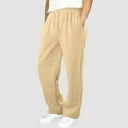 thumbnail image 2 of Wide Leg Baggy Cargo Sweatpants for Boys Elastic Waist Pants Open Bottom Straight Work Athletic Joggers Pants Khaki XL, 2 of 4