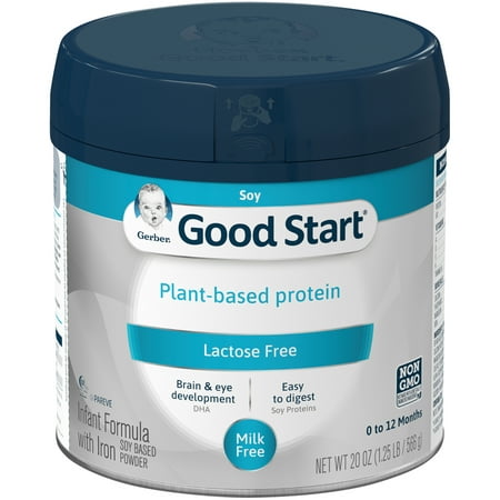 Gerber Good Start Soy Plant Based Protein Lactose Free Powder Infant Formula Stage 1 20 oz (Pack of (The Best Baby Formula Brand)