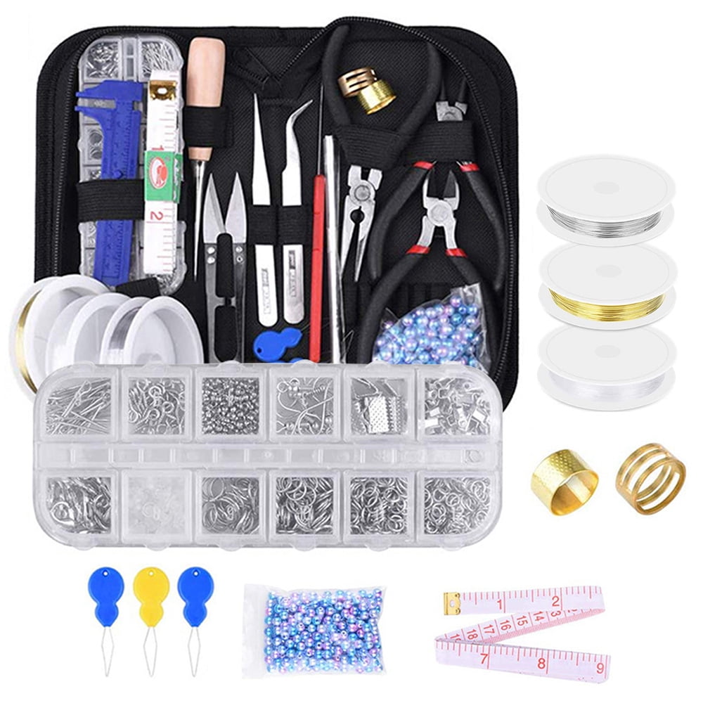 PULNDA Jewelry Making Tools Kit with Jewelry Making Supplies Kit, Jewelry Wires and Jewelry Findings for Jewelry Repair Beading, Making Bracelets, Earrings and DIY Jewelry Craft Supplies