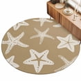 thumbnail image 2 of Round Area Rugs 3.3Ft, Beige Brown Starfish Coastal Non-Slip Circle Rugs Carpet, Nautical Summer Ocean Abstract Art Indoor Outdoor Rug Floor Mats Throw Runner for Bedroom Living Room Bathroom, 2 of 8