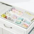 thumbnail image 3 of mDesign Fabric Nursery Divided Drawer Storage Bin, 2 Pack, Light Gray/White, 3 of 8