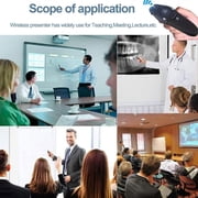 Wireless Presentation Remote 2.4GHz USB PPT Clicker Laser Pointer Presenter Windows Mac, Slide Control Presentation Clicker
