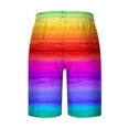 thumbnail image 4 of Penkiiy Fashion Cool Style Men's Rainbow Beach Shorts Swim Trunks Casual Swim Shorts with Pockets 2XL Multicolor, 4 of 4