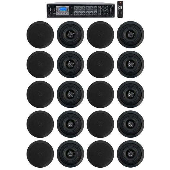 Home Audio System (20) 5.25" Black Bedroom/Living Room/Bathroom Ceiling Speakers