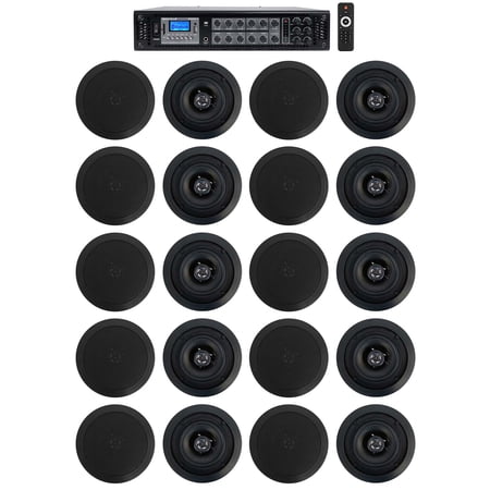 Home Audio System+(20) 5.25 Black Bedroom/Living Room/Bathroom Ceiling Speakers