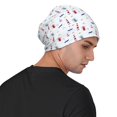 thumbnail image 4 of Xecao Nautical Lighthouse Sailboat Print Beanie Knitted Hat for Men Women, Winter Fashion Knit Cuffed Caps Unisex, 4 of 7