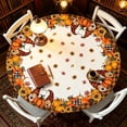 thumbnail image 5 of Fall Tablecloth, Round Pumpkins Maple Leaves Decorative Thanksgiving Table Cover for Kitchen Dining Picnic Tabletop Indoor Outdoor Party Decor L, 5 of 6
