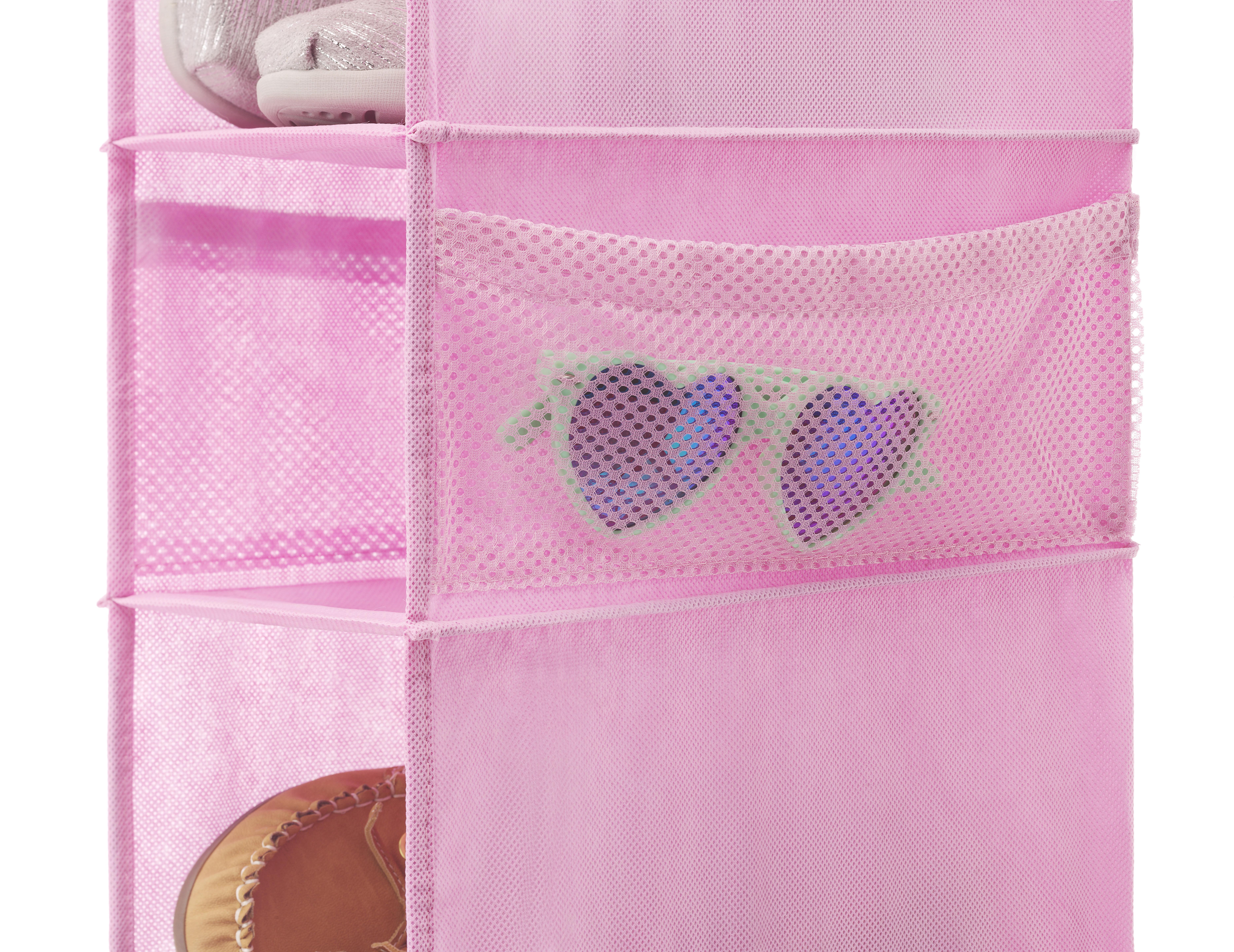 Whitmor 10-Shelf Polyester Mesh Hanging Shoe Shelves - Pink - Use for a Child, Teen, or Adult Room - image 3 of 3
