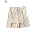 thumbnail image 3 of PULLIMORE Double Layers Front Crotch Safety Short Seamless Ice Silk Skirt Shorts (XL, Skin), 3 of 8