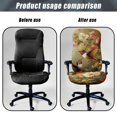thumbnail image 4 of POLERO Removable One Piece Office Swivel Chair Slipcover for Workspace, Brushed Elastic Fabric Washable Office Chair Cover with High Stretch, 4 of 7