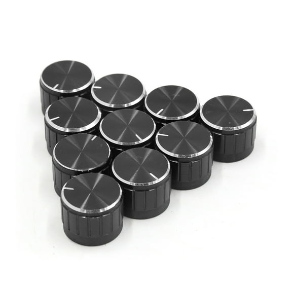 Unique Bargains 10Pcs 6mm Knurled Shaft Insert Dia. Aluminum Alloy Potentiometer Control Knobs