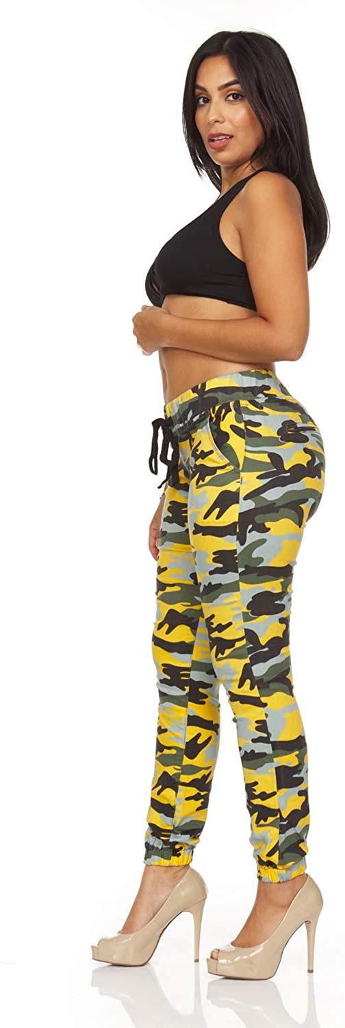 YDX Smart Jeans Juniors Denim Joggers for Teen Girls Cute Comfort Stretch High Rise Bright Camo Size 22 Plus - image 4 of 5