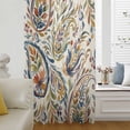 thumbnail image 6 of Paisley Flower Sheer Curtains 72 Inches Long, Spring Vintage Floral Leaf Plant Light Filering Curtains, Breathable Simi Curtain Privacy Drapes for Living Room Bedroom Lightweight Window Treatment, 6 of 9