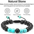 thumbnail image 4 of TINGN Lava Rock Bracelet 8mm Stone Tiger Eye Bracelet Lava Rock Bracelet Stress Relief Yoga Beads Adjustable Bracelet for Men Women, 4 of 5