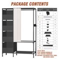 thumbnail image 6 of Clothes Rack, Portable Closet, Freestanding Closet Organizer with Curtain, 4 Tier Garment Rack for Bed Room, Black, 6 of 15