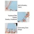 thumbnail image 4 of SHOWMALL Women's Plus Size Pajama Set, Orange Blue Floral Bloom 3X 2 Piece Loungewear Sleepwear for Spring Summer Fall, Short Sleeve Top and Printed Shorts with Side Pockets,, 4 of 8