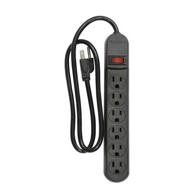 Barra Multicontacto Sanelec 6 Entradas con Supresor de Picos 110J 14AWG Extension Electrica