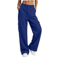 thumbnail image 6 of Atkumj Cargo Pants Women with Multi Pocket Stylish Button Sweatpants Women Casual Solid Color Wide Leg Pants for Fall Winter S, 6 of 8