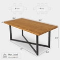 thumbnail image 3 of Blotout 71"x 36" Solid Wood Dining Table for 6-8 People, Rustic Farmhouse Large Dinner Table, X-Shaped Metal Legs, Rectangular Kitchen Table, Office, Dining Room, 3 of 7