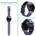 thumbnail image 4 of Kuymtek Correa de silicona de 26 mm para reloj Garmin Fenix ​​7X/6X/5X/5X Plus/3 (azul oscuro), 4 of 7