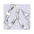 thumbnail image 3 of Pompotops Matching Rings for Couples Knight And Princess Adjustable Couple Ring Suitable For Engagement And Marriage Valentine's Day Gift Multicolor, 3 of 6