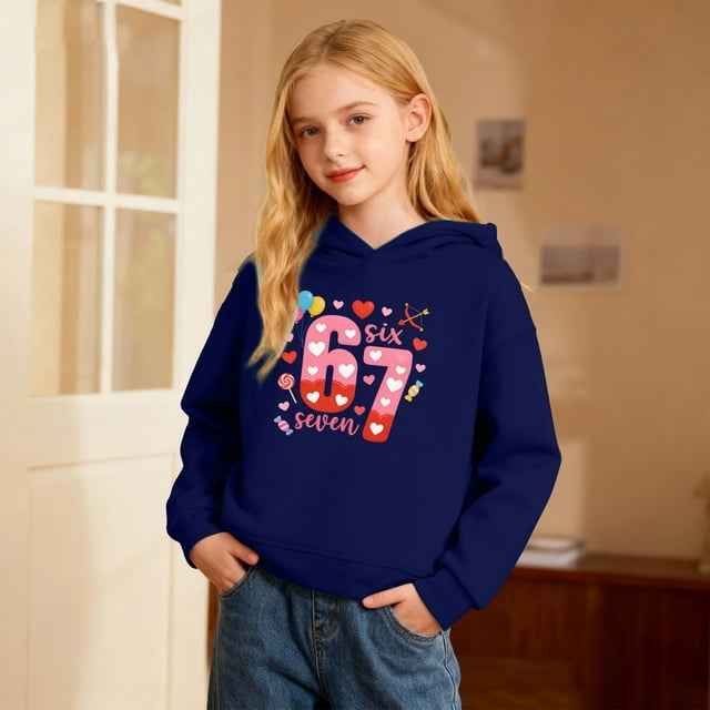 Ensemble de Chandail à Capuchon et Chandails en Molleton pour Filles, Ensemble Complet 67 Ans avec Sweat à Capuche Surdimensionné et Joggeurs Décontractés pour l'École et Usage Quotidien