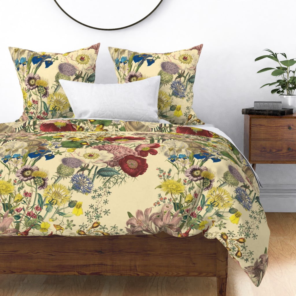 Wild Flower Wild Flowers Floral Spring 100% Cotton Sateen Sheet Set by Roostery 