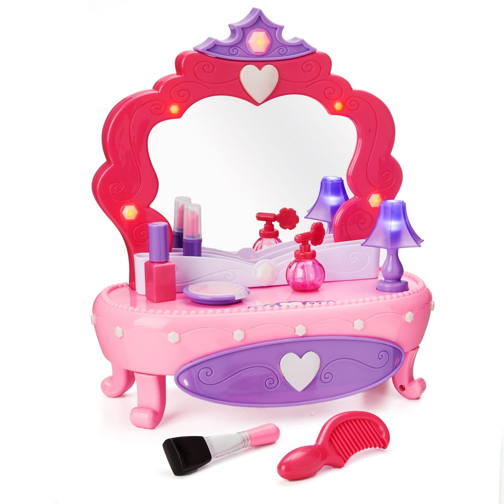 Kid Connection Light-Up Vanity Set with Working Storage Drawer, 7 ...