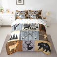 thumbnail image 2 of Elk Deer Hunting Comforter Set 7 Piece Bed in a Bag Twin,Rustic Reindeer Moose Bedding Sets Woodland Animals Sheet Set with Comforter Wildlife Bear Vintage Farmhouse Rustic Home Decor, 2 of 6