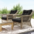 thumbnail image 7 of Snubbull Swing Cushions Set of 2, 42" × 21" × 5" Waterproof Rocking Chair Cushions with Ties for Outdoor Indoor Single Seat Cushions, Black, 7 of 7