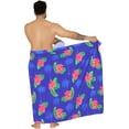thumbnail image 3 of HAPPY BAY Men's Pareo Swim Trunk Surfing Sarong Long Beach Wrap One Size Royal, Hibiscus Palm Summer Vacation Aloha, 3 of 5