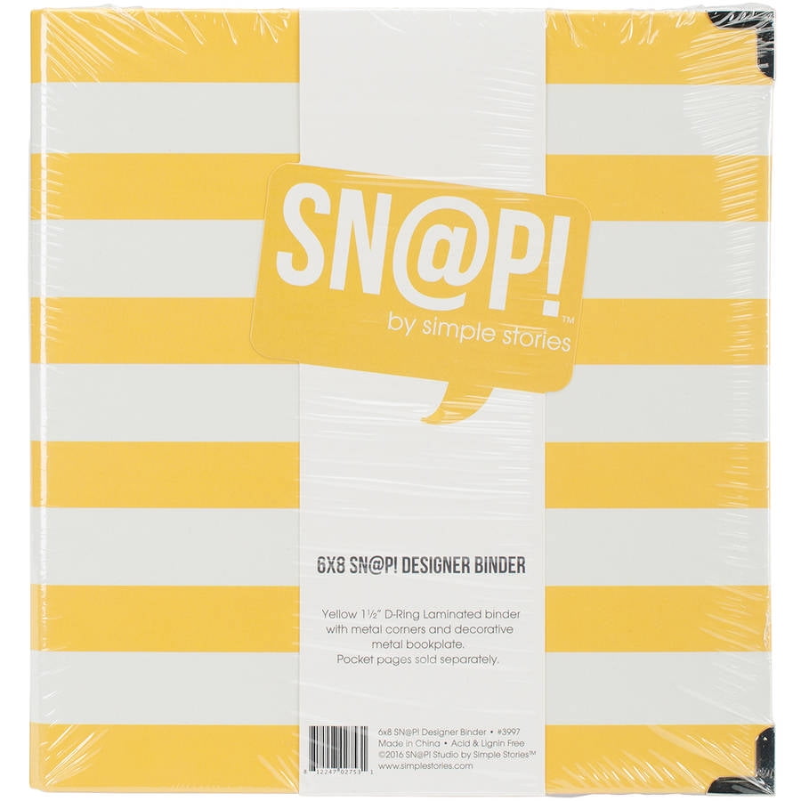 Sn@p! Designer Binder, 6' x 8', Yellow Stripe
