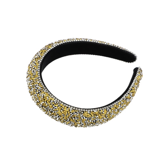 Vocoste Rhinestone Headbands, Crystal Diamond Bling Headbands, Beaded Jeweled Hairband, Yellow Headband