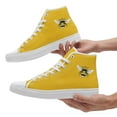 thumbnail image 2 of Coolcustomize Men's Plus Size High-Top Sneakers/Casual Shoes with Bee Print on Yellow, All-Terrain Walking Casual Boots, Lace-Up Ankle for, Travel & Streetwear (Durable Rubber Sole & Fabric Upper), 2 of 10