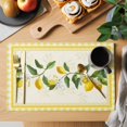 thumbnail image 2 of Yellow Lemons Placemats Set of 12, Summer Botanical Checkered Farmhouse Placemats for Dining Table, Place Mats for Kitchen Tabletop, Waterproof Wipeable Dining Table Mats Set, 2 of 9